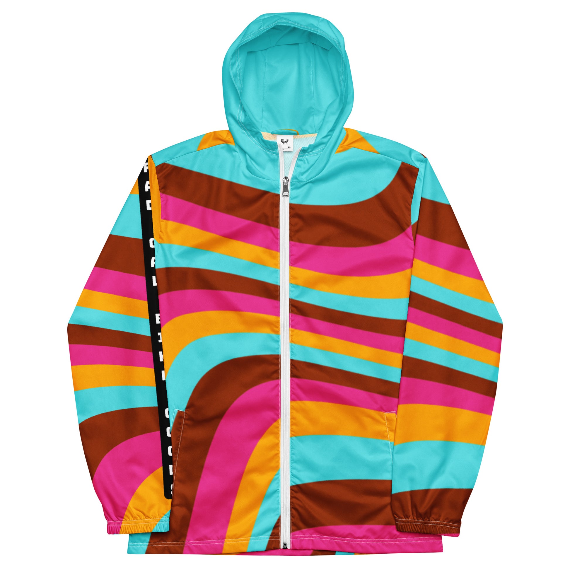 Multicolor Windbreaker Jackets Mens Rainbow Pro Retro Windbreaker